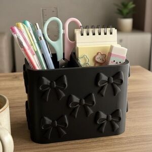 Black Bow Organizer with Stationery